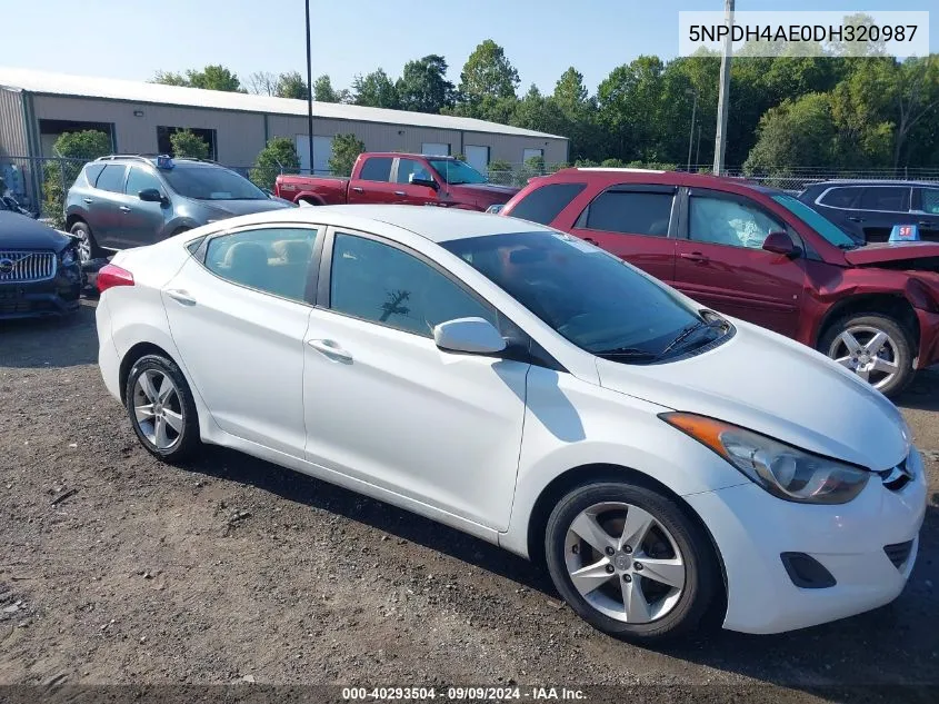 2013 Hyundai Elantra Gls VIN: 5NPDH4AE0DH320987 Lot: 40293504