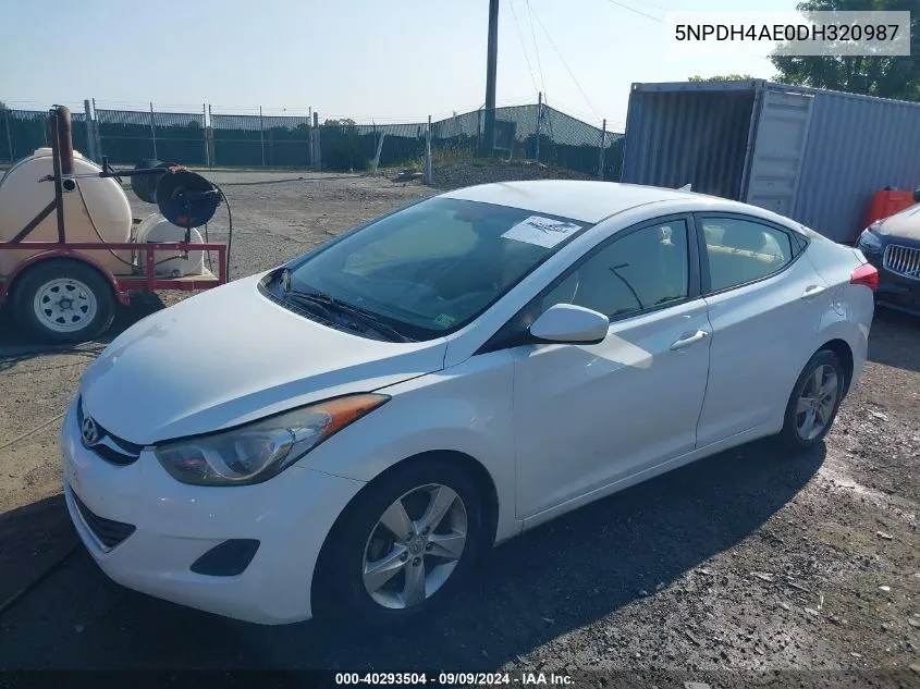 2013 Hyundai Elantra Gls VIN: 5NPDH4AE0DH320987 Lot: 40293504