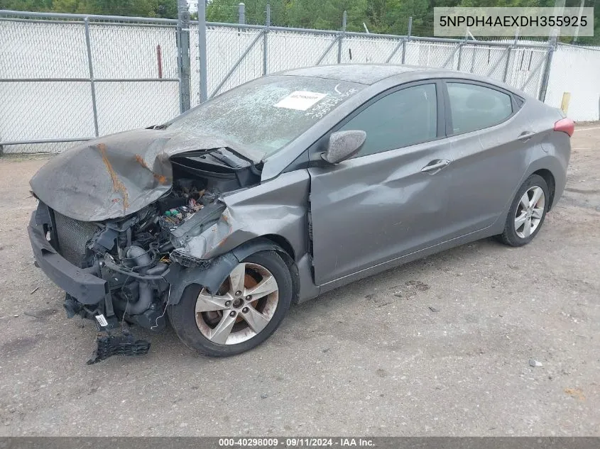 5NPDH4AEXDH355925 2013 Hyundai Elantra Gls