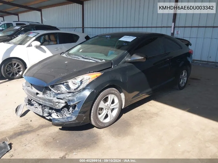 2013 Hyundai Elantra Coupe Gs/Se VIN: KMHDH6AE6DU003342 Lot: 40299914