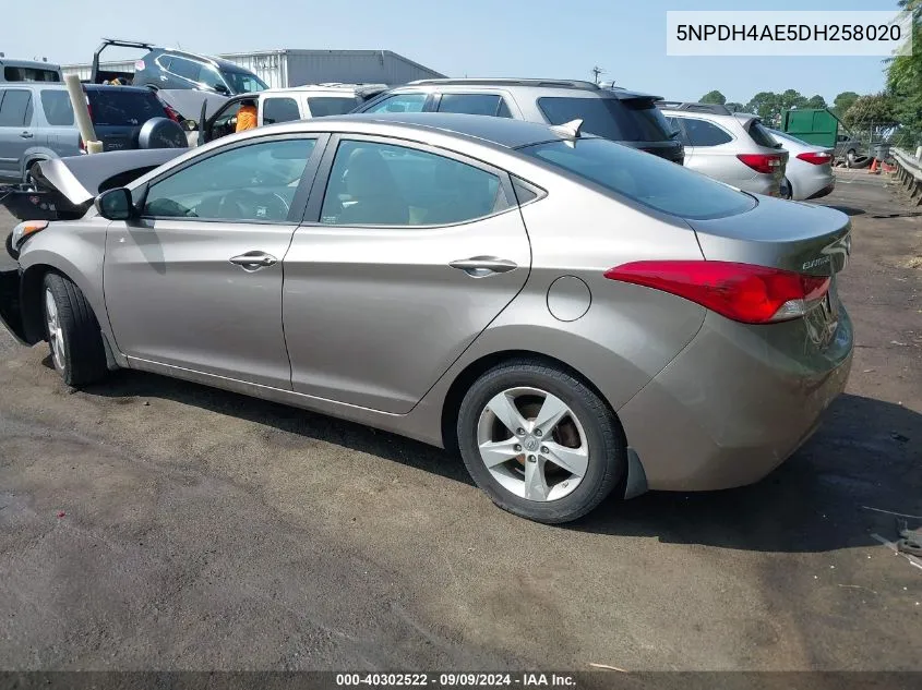 5NPDH4AE5DH258020 2013 Hyundai Elantra Gls