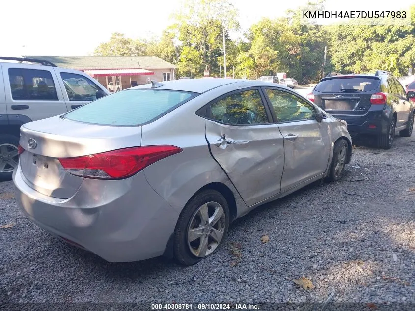 2013 Hyundai Elantra Gls/Limited VIN: KMHDH4AE7DU547983 Lot: 40308781