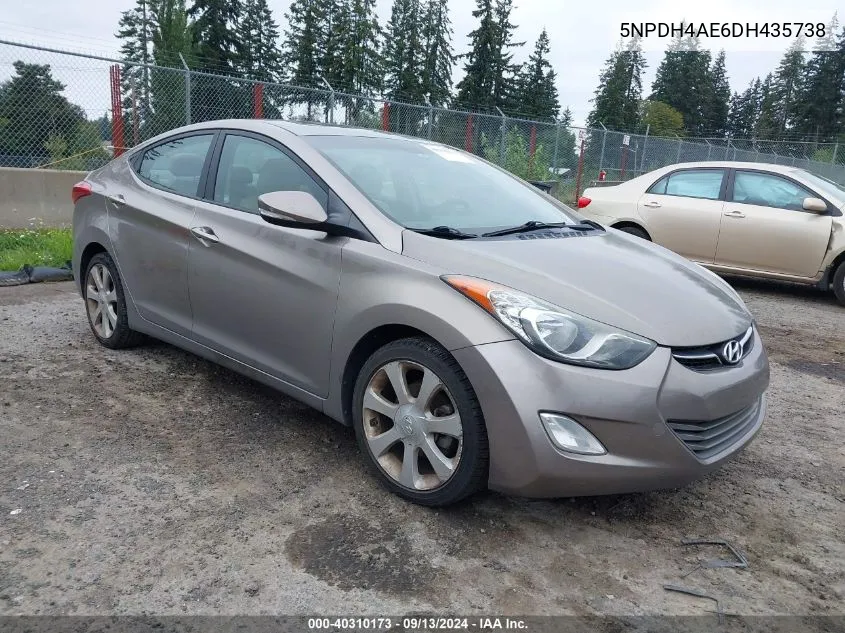 2013 Hyundai Elantra Limited VIN: 5NPDH4AE6DH435738 Lot: 40310173