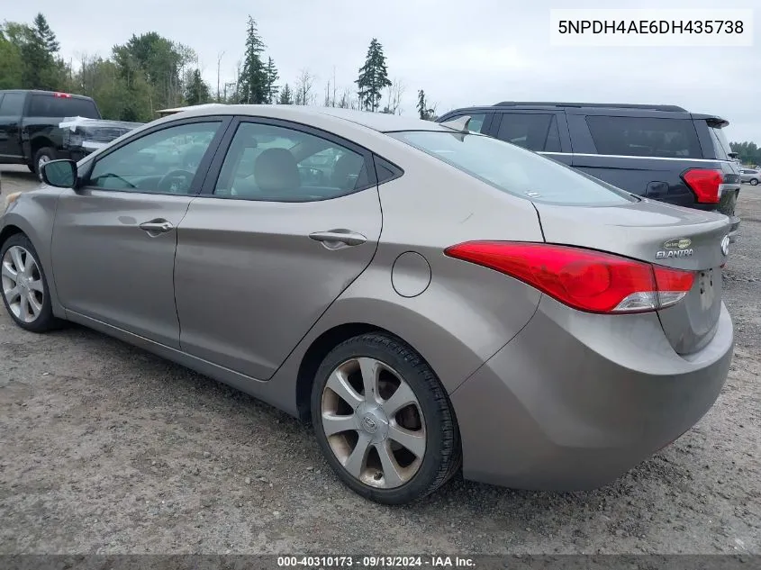 2013 Hyundai Elantra Limited VIN: 5NPDH4AE6DH435738 Lot: 40310173