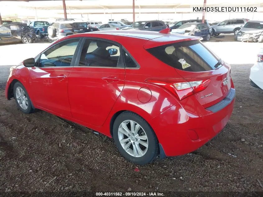 2013 Hyundai Elantra Gt VIN: KMHD35LE1DU111602 Lot: 40311562