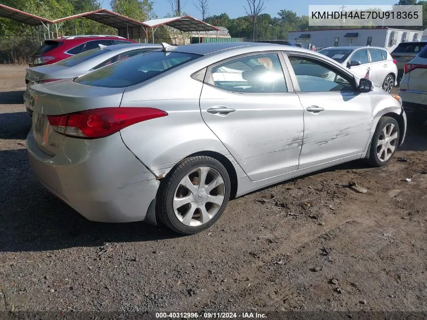 2013 Hyundai Elantra Gls/Limited VIN: KMHDH4AE7DU918365 Lot: 40312996