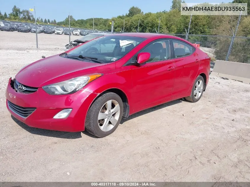 2013 Hyundai Elantra Gls VIN: KMHDH4AE8DU935563 Lot: 40317118