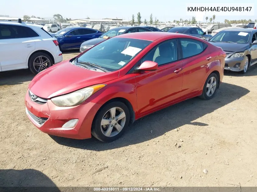 KMHDH4AE4DU948147 2013 Hyundai Elantra Gls/Limited