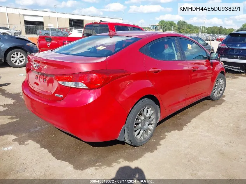 2013 Hyundai Elantra Limited VIN: KMHDH4AE5DU938291 Lot: 40319372