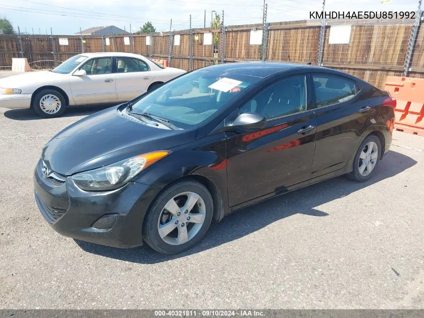 KMHDH4AE5DU851992 2013 Hyundai Elantra Gls