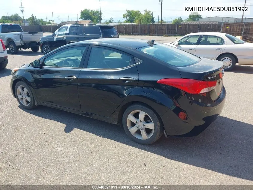 KMHDH4AE5DU851992 2013 Hyundai Elantra Gls