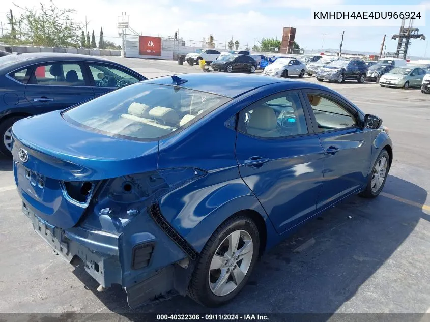 2013 Hyundai Elantra Gls VIN: KMHDH4AE4DU966924 Lot: 40322306