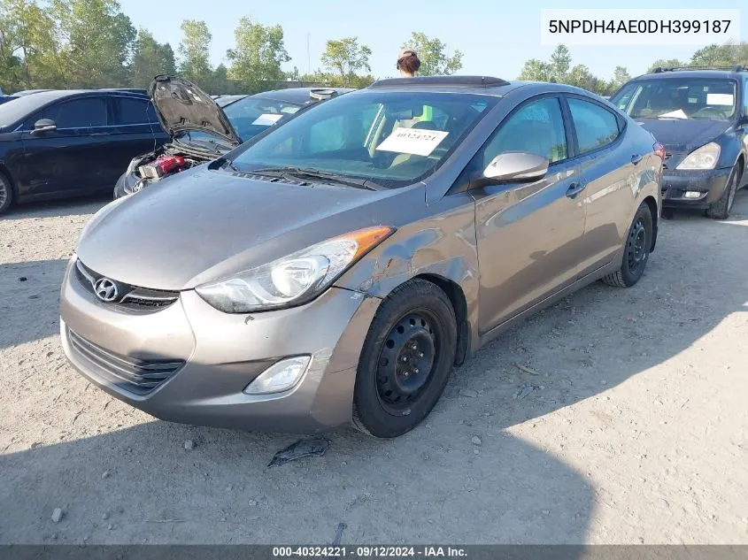 2013 Hyundai Elantra Gls/Limited VIN: 5NPDH4AE0DH399187 Lot: 40324221