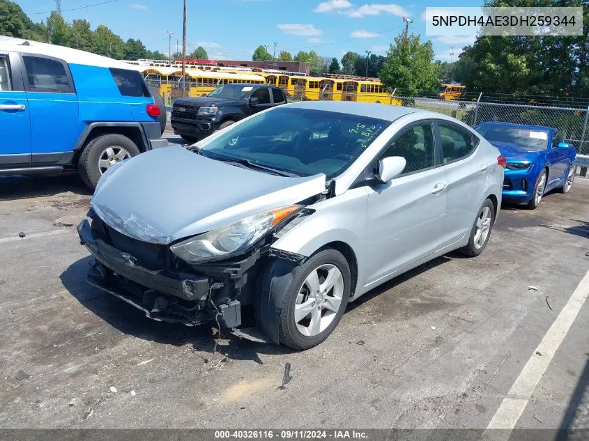 2013 Hyundai Elantra Gls VIN: 5NPDH4AE3DH259344 Lot: 40326116