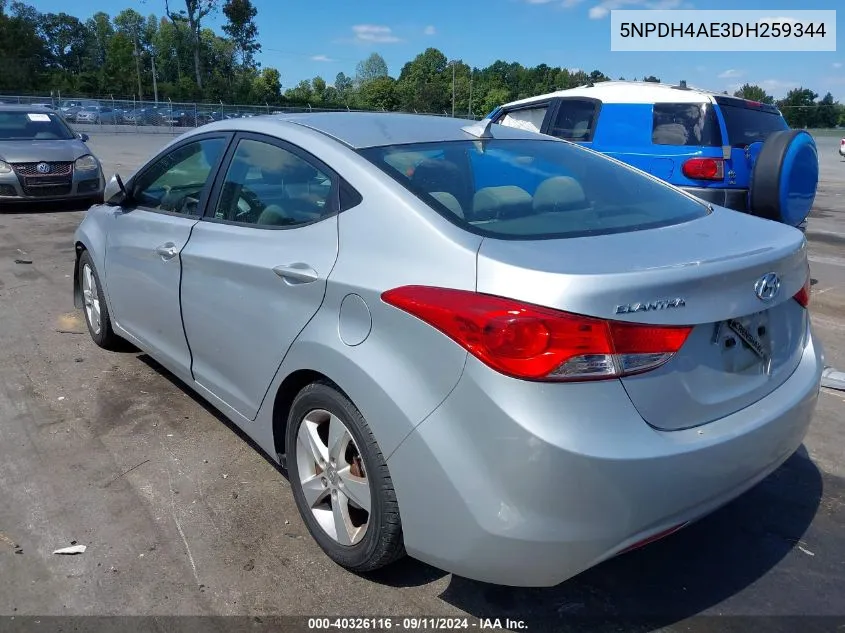 2013 Hyundai Elantra Gls VIN: 5NPDH4AE3DH259344 Lot: 40326116