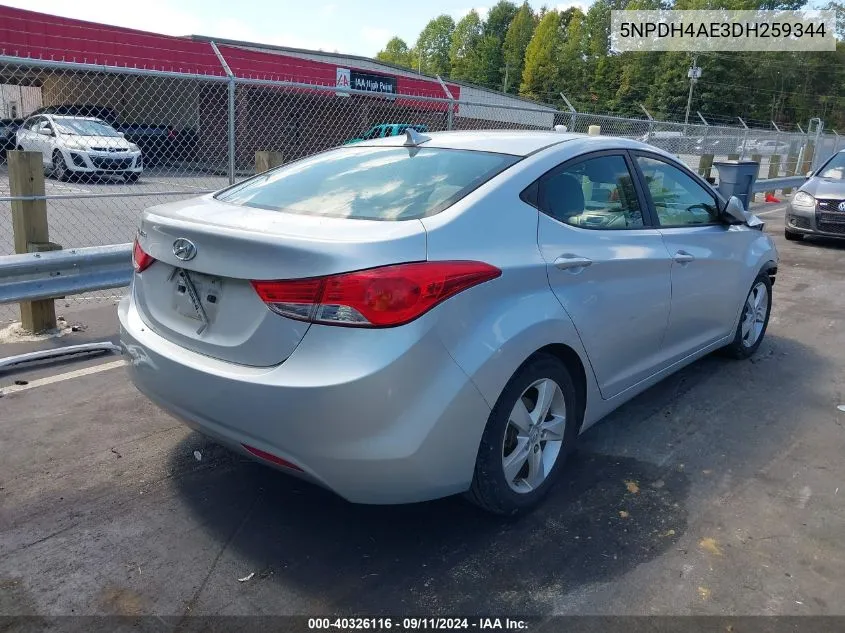 5NPDH4AE3DH259344 2013 Hyundai Elantra Gls