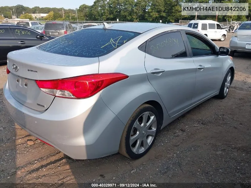 2013 Hyundai Elantra Limited VIN: KMHDH4AE1DU842206 Lot: 40329971