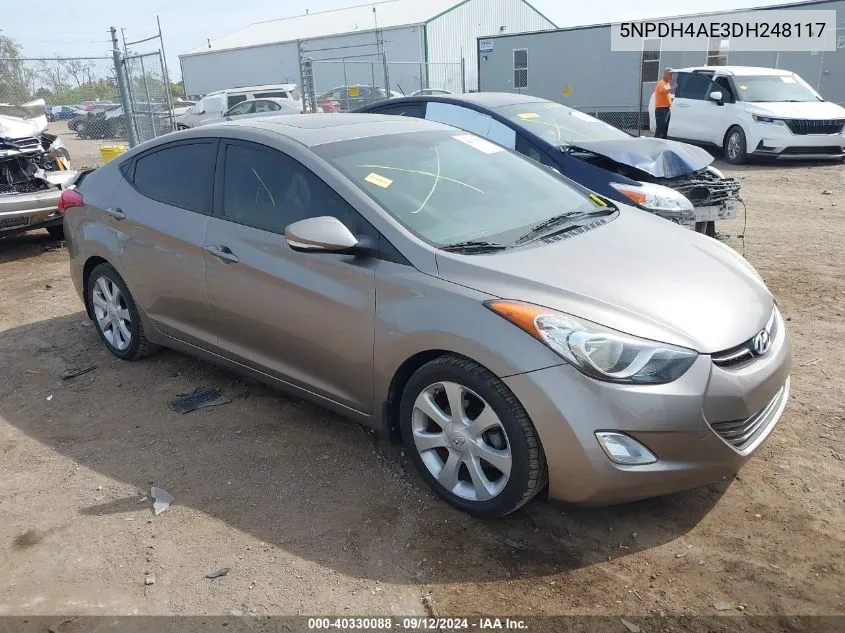 2013 Hyundai Elantra Gls/Limited VIN: 5NPDH4AE3DH248117 Lot: 40330088