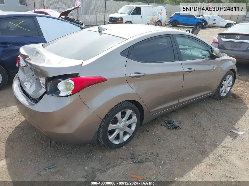 5NPDH4AE3DH248117 2013 Hyundai Elantra Gls/Limited