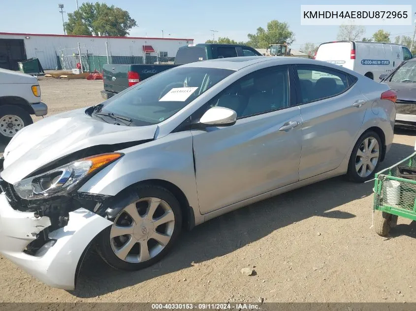 2013 Hyundai Elantra Limited VIN: KMHDH4AE8DU872965 Lot: 40330153