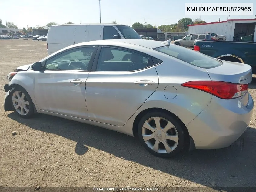 2013 Hyundai Elantra Limited VIN: KMHDH4AE8DU872965 Lot: 40330153