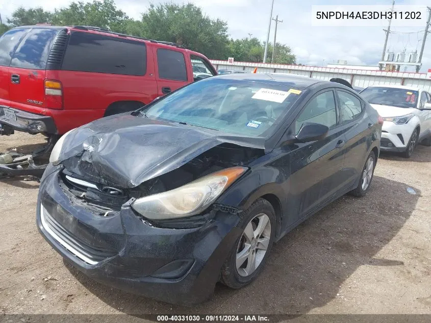 5NPDH4AE3DH311202 2013 Hyundai Elantra Gls