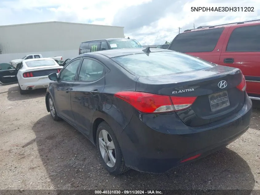 5NPDH4AE3DH311202 2013 Hyundai Elantra Gls