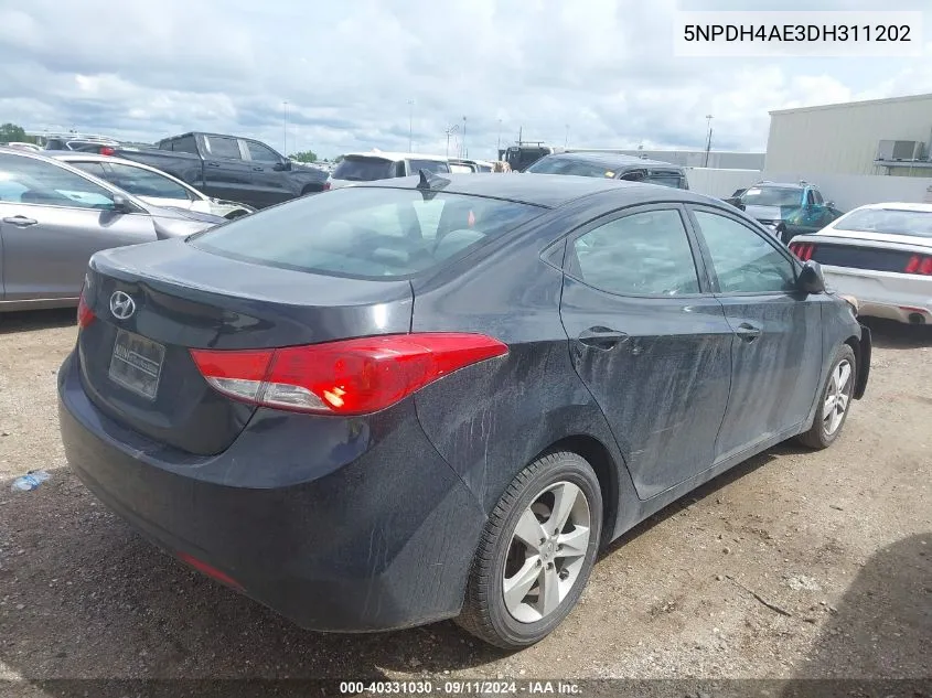 2013 Hyundai Elantra Gls VIN: 5NPDH4AE3DH311202 Lot: 40331030