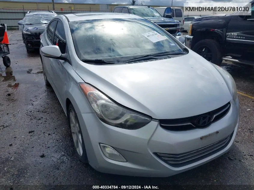 2013 Hyundai Elantra Gls/Limited VIN: KMHDH4AE2DU781030 Lot: 40334784