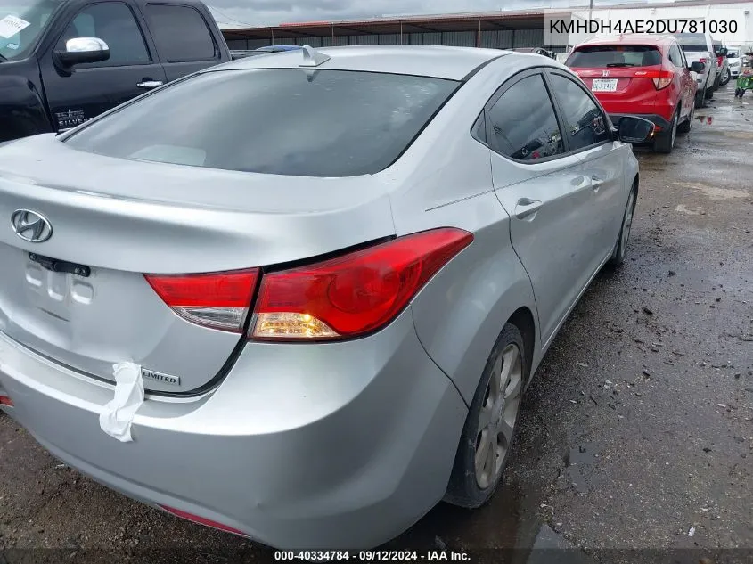 KMHDH4AE2DU781030 2013 Hyundai Elantra Gls/Limited