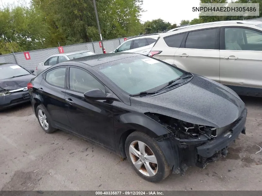 5NPDH4AE2DH305486 2013 Hyundai Elantra Gls Pzev