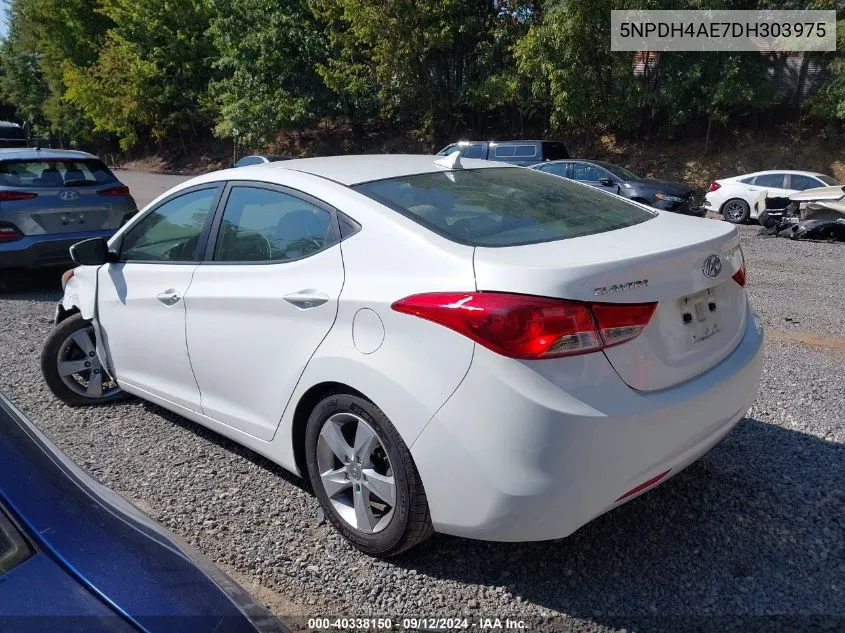 2013 Hyundai Elantra Gls VIN: 5NPDH4AE7DH303975 Lot: 40338150