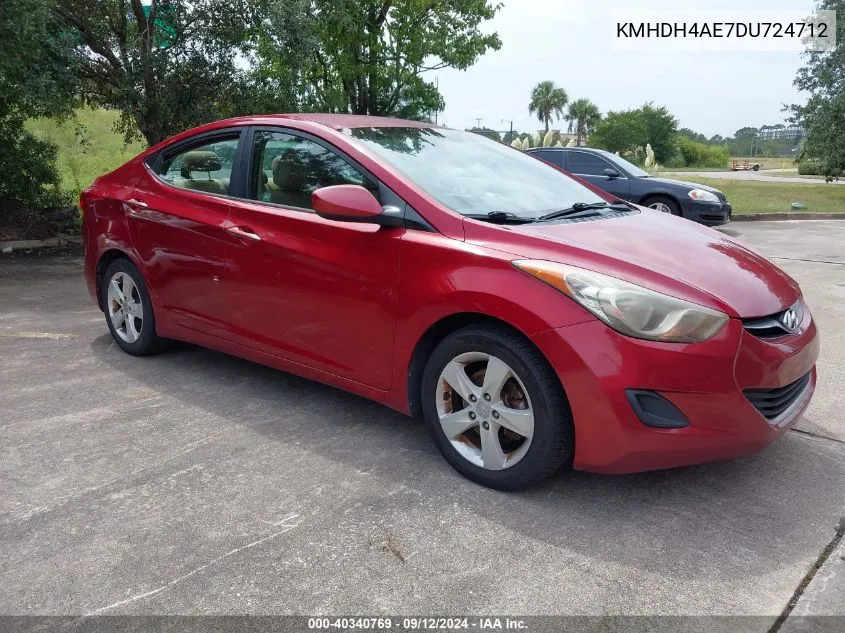 2013 Hyundai Elantra Gls VIN: KMHDH4AE7DU724712 Lot: 40340769