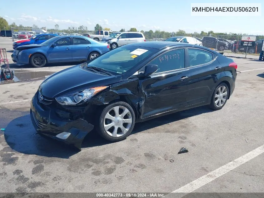 2013 Hyundai Elantra Limited VIN: KMHDH4AEXDU506201 Lot: 40342773