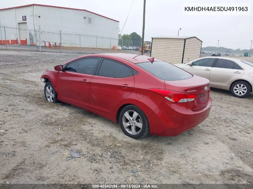 2013 Hyundai Elantra Gls VIN: KMHDH4AE5DU491963 Lot: 40343194