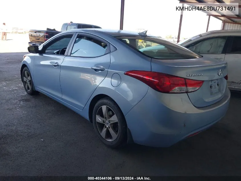 KMHDH4AE8DU731491 2013 Hyundai Elantra Gls/Limited