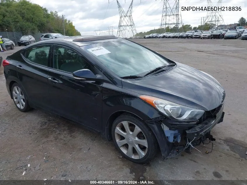 2013 Hyundai Elantra Limited VIN: 5NPDH4AE6DH218836 Lot: 40346651