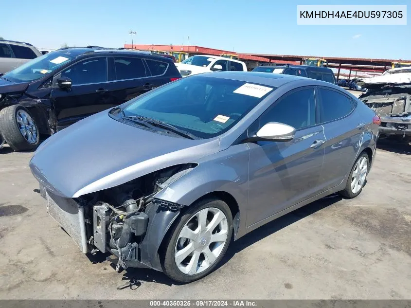 2013 Hyundai Elantra Limited VIN: KMHDH4AE4DU597305 Lot: 40350325