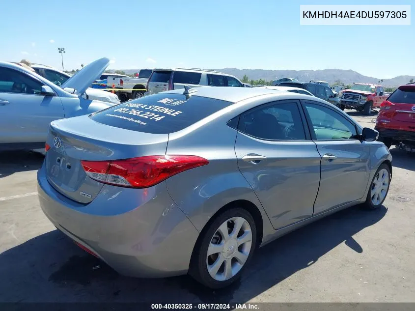 2013 Hyundai Elantra Limited VIN: KMHDH4AE4DU597305 Lot: 40350325