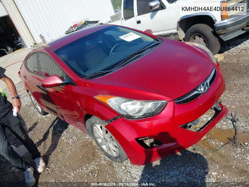 2013 Hyundai Elantra Gls VIN: KMHDH4AE4DU864412 Lot: 40352376