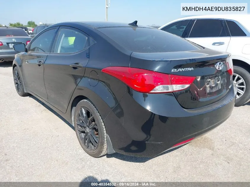 2013 Hyundai Elantra Limited VIN: KMHDH4AE9DU835827 Lot: 40354532