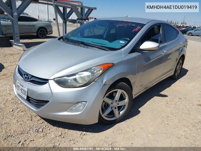 2013 Hyundai Elantra Gls VIN: KMHDH4AE1DU019419 Lot: 40361191