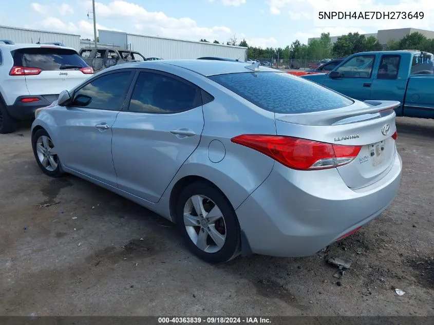 2013 Hyundai Elantra Gls VIN: 5NPDH4AE7DH273649 Lot: 40363839