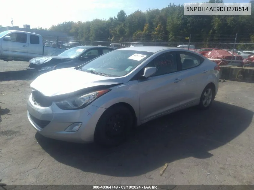 2013 Hyundai Elantra Gls VIN: 5NPDH4AE9DH278514 Lot: 40364749