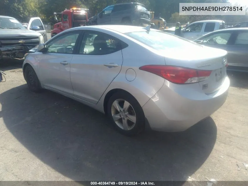 2013 Hyundai Elantra Gls VIN: 5NPDH4AE9DH278514 Lot: 40364749