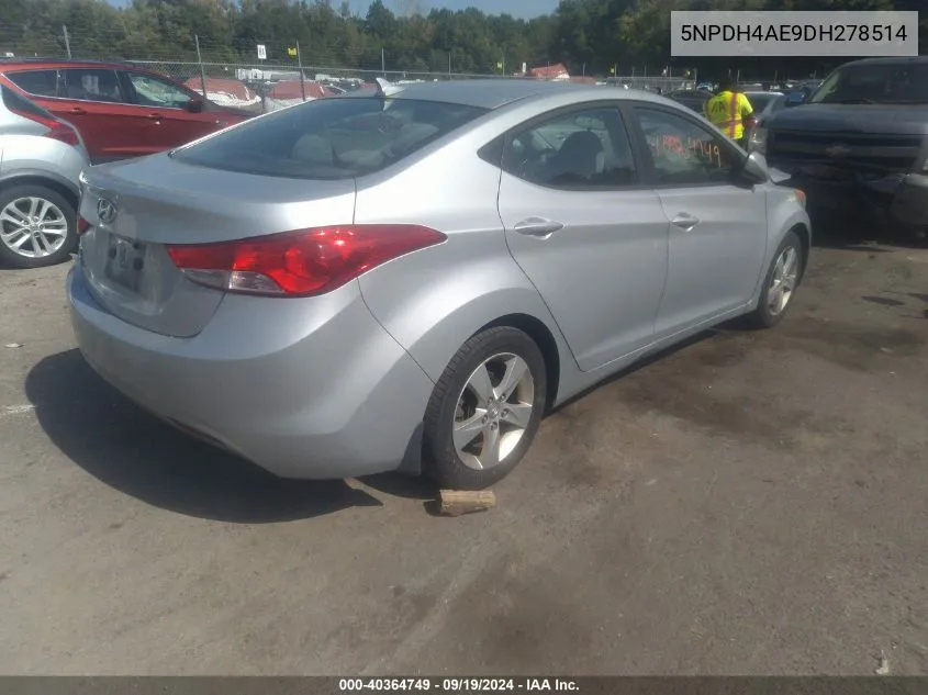 5NPDH4AE9DH278514 2013 Hyundai Elantra Gls