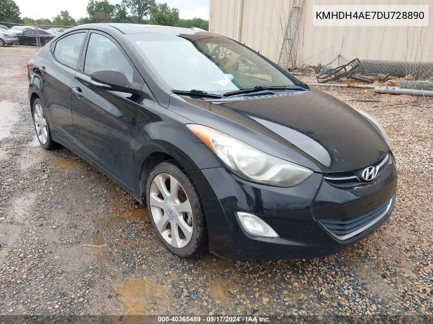 2013 Hyundai Elantra Limited VIN: KMHDH4AE7DU728890 Lot: 40365489