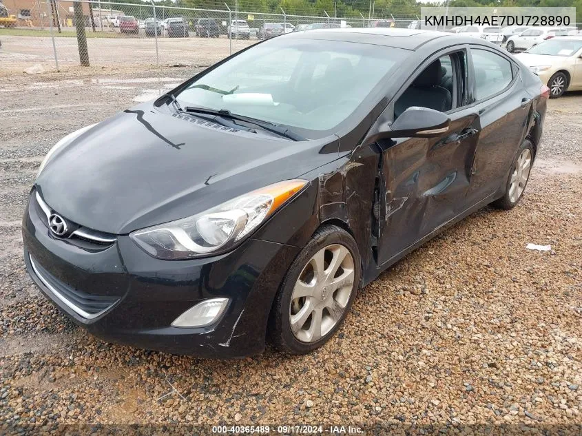 2013 Hyundai Elantra Limited VIN: KMHDH4AE7DU728890 Lot: 40365489