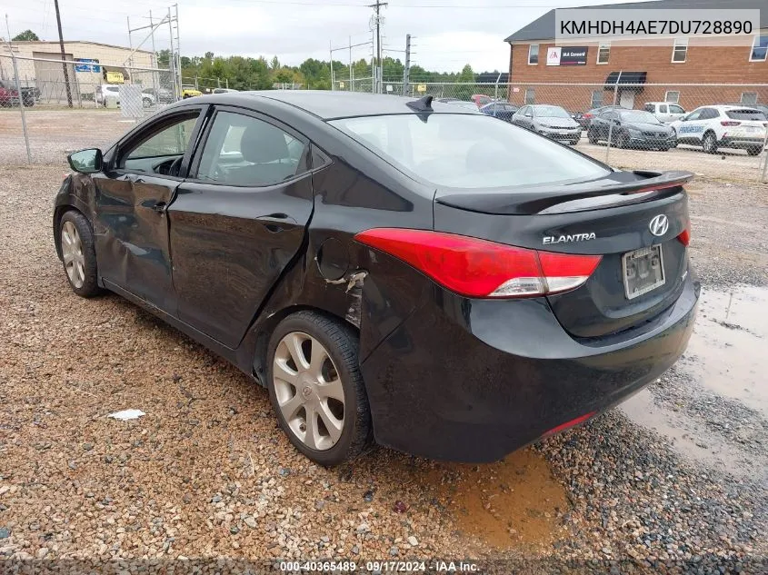 2013 Hyundai Elantra Limited VIN: KMHDH4AE7DU728890 Lot: 40365489