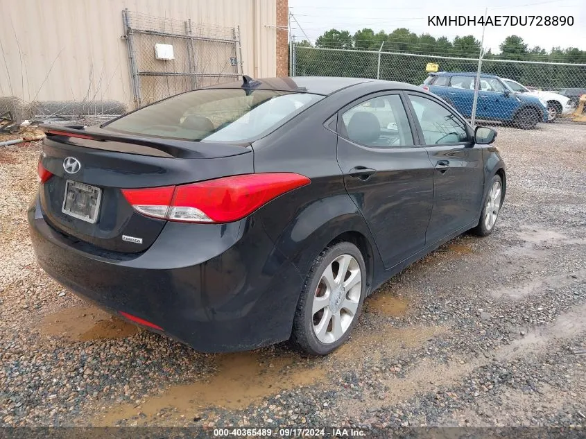 2013 Hyundai Elantra Limited VIN: KMHDH4AE7DU728890 Lot: 40365489